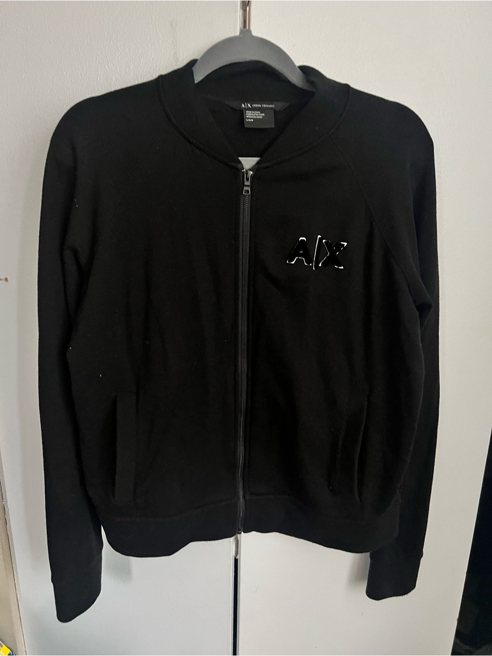 Armani Exchange woman’s Black Zip-Up Bomber Jacket size L
